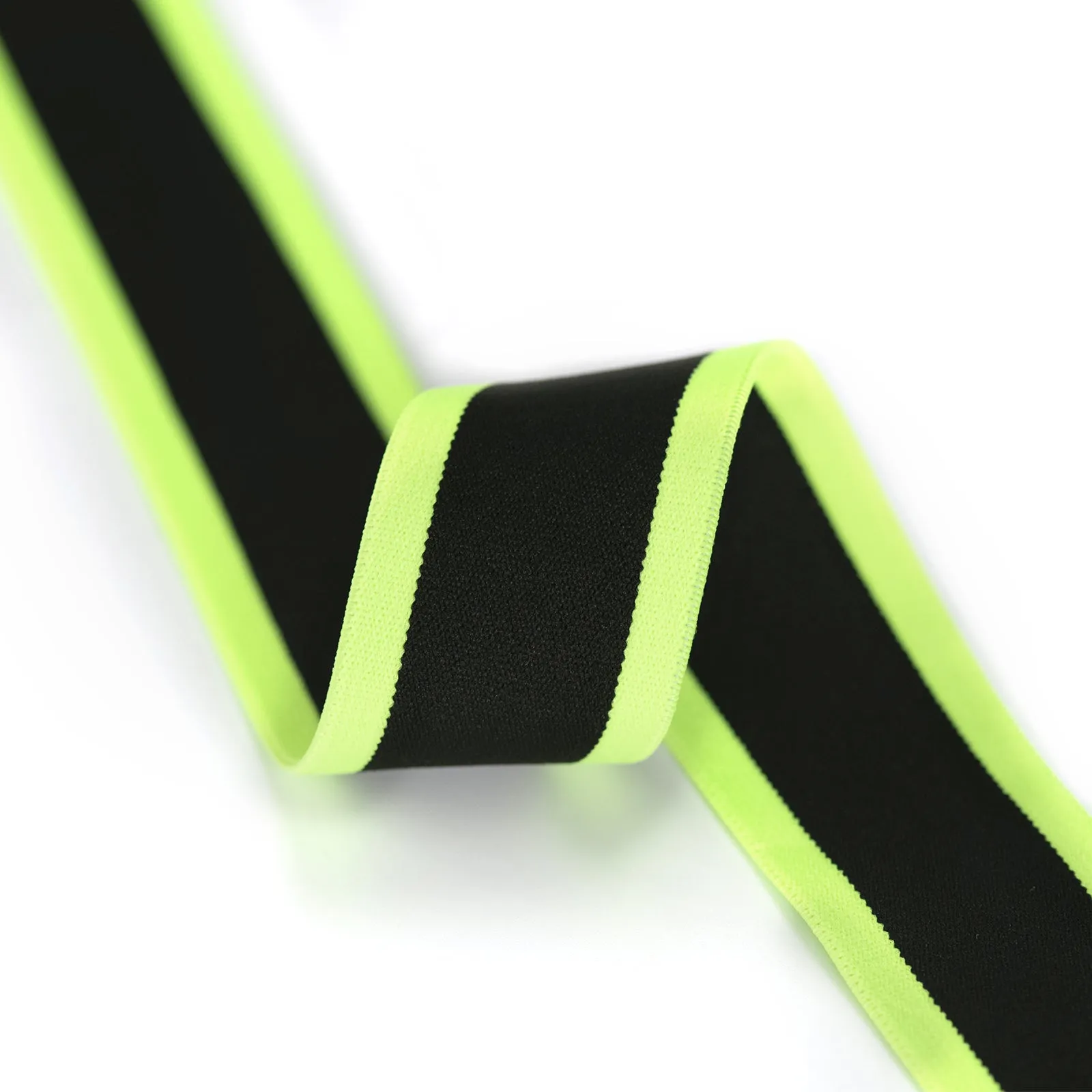 1 1/2 inch (38 mm) Colored Neon Orange/Pink/Neon Green/Blue Striped Twill Elastic, Waistband Elastic