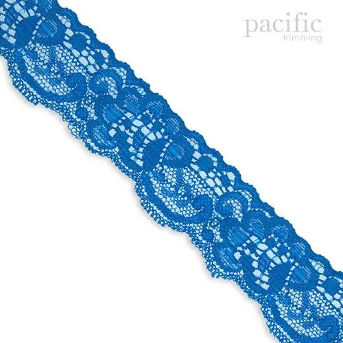 1 1/4 Inch Flower Patterned Lace Elastic