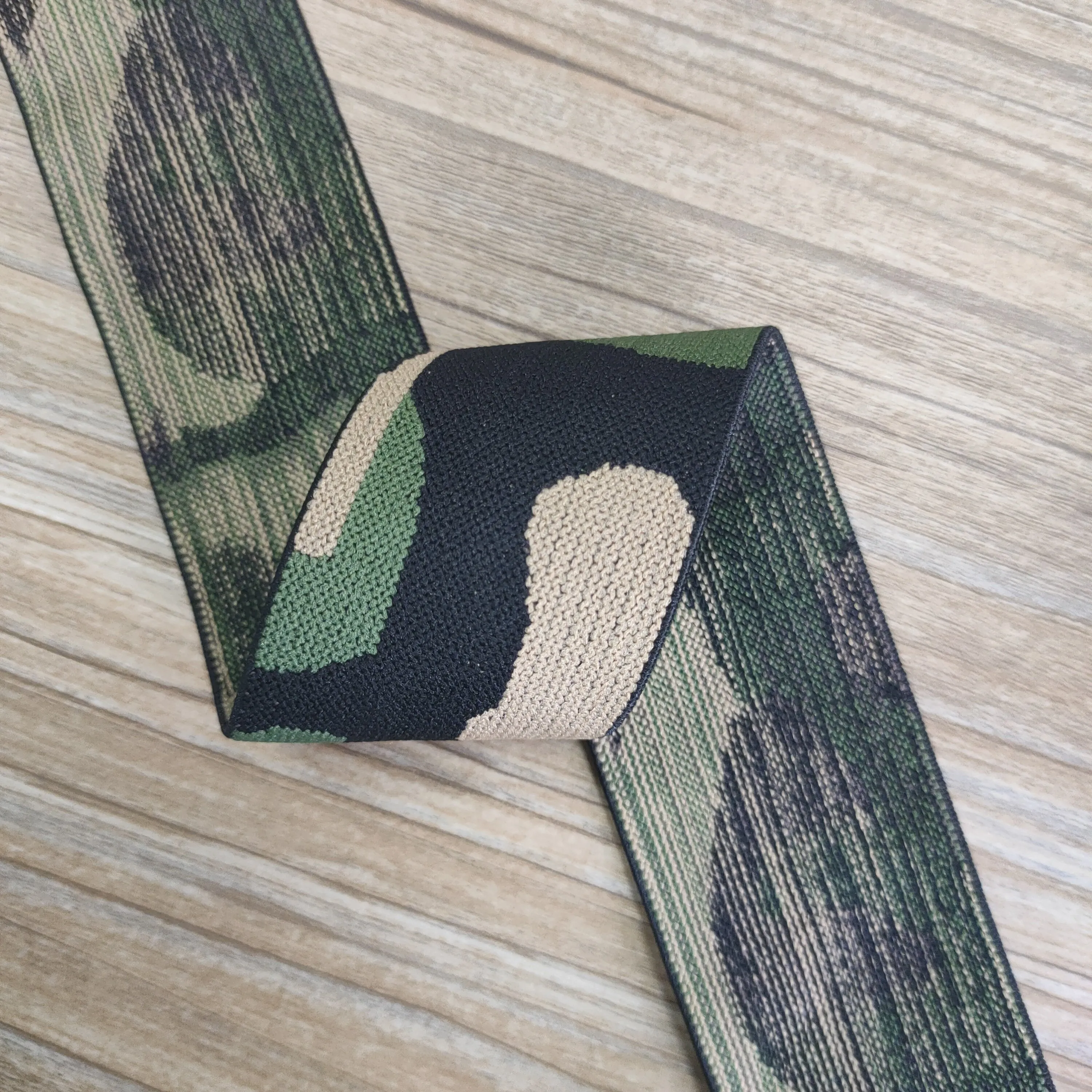 1.5 inch (42mm) Wide Colored Camouflage Stretch Soft Elastic Band