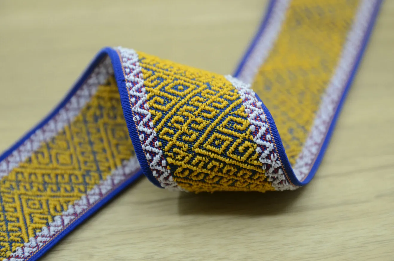 2 inch 50mm Wide Ethnic Jacquard Waistband Band- 1 Yard