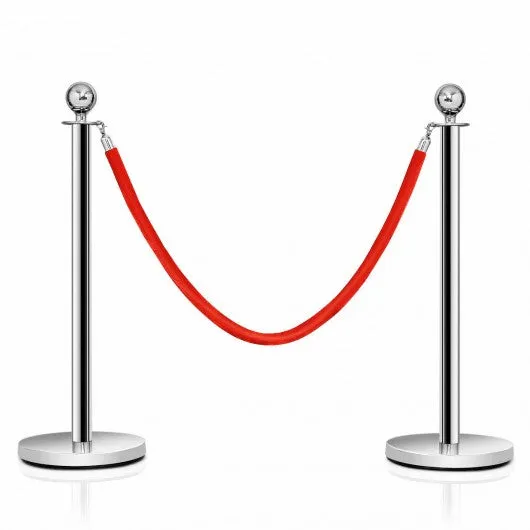 2 pcs Barrier Crowd Control Stanchion Queue Velvet Rope