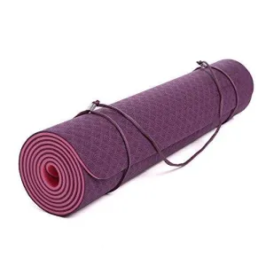 6mm Yoga Mat Non Slip TPE Exercise Mat - Plum