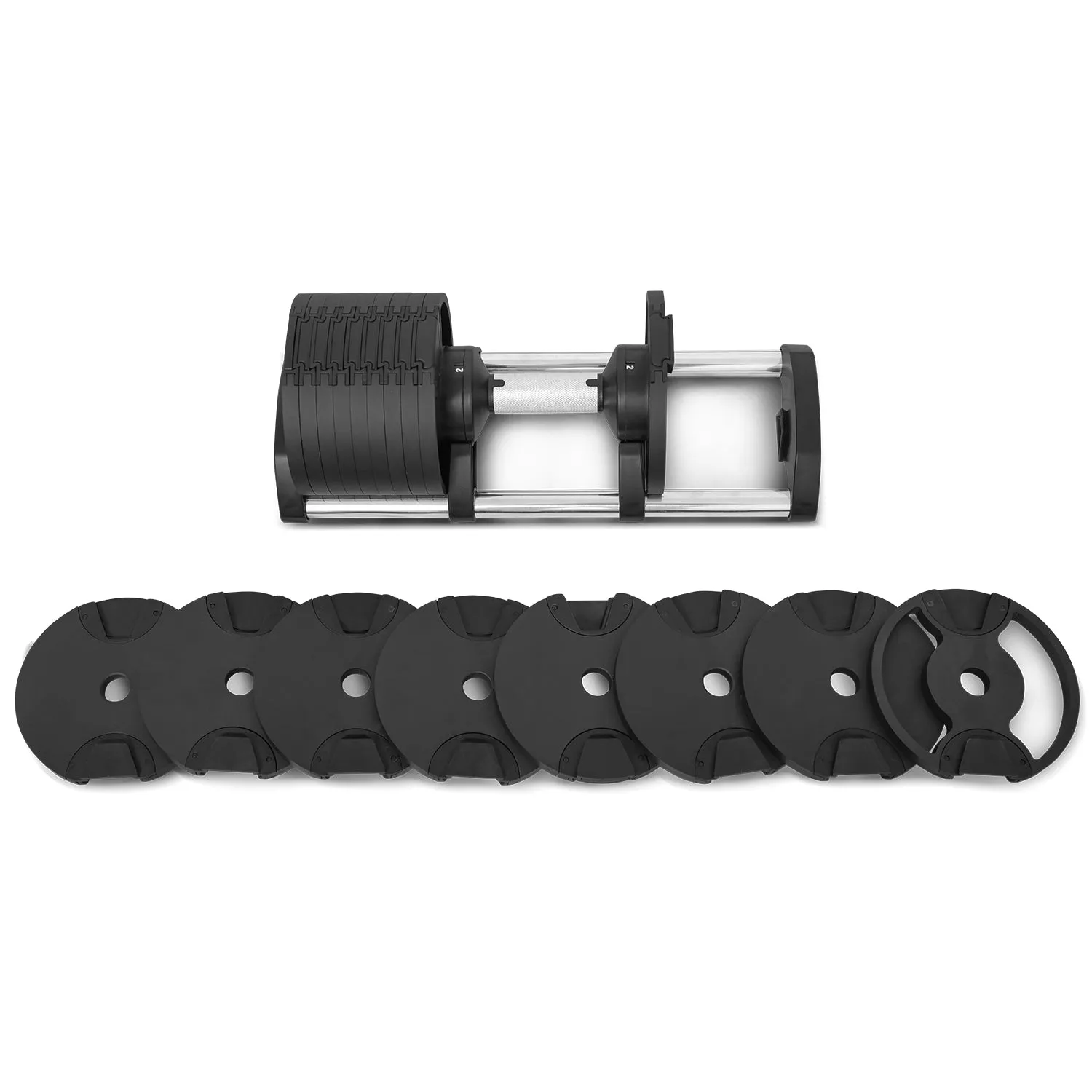 Adjustable 64kg Dumbbell Set with RevoLock, 9 Weights