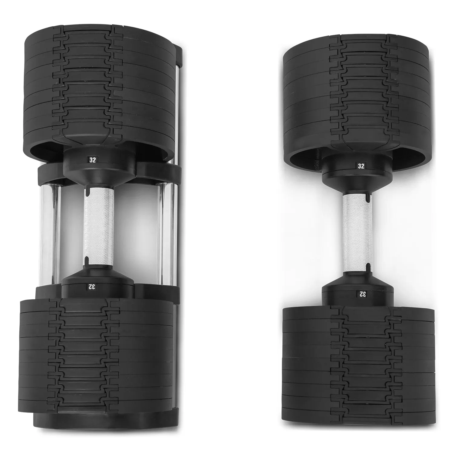 Adjustable 64kg Dumbbell Set with RevoLock, 9 Weights