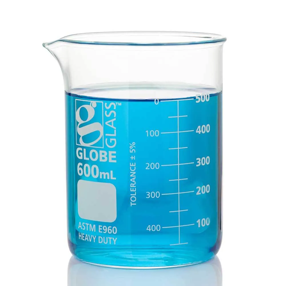 Beaker, Globe Glass, 600mL, Low Form