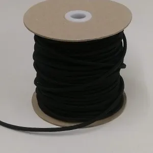 Black Corded Elastic - Sold by the Metre