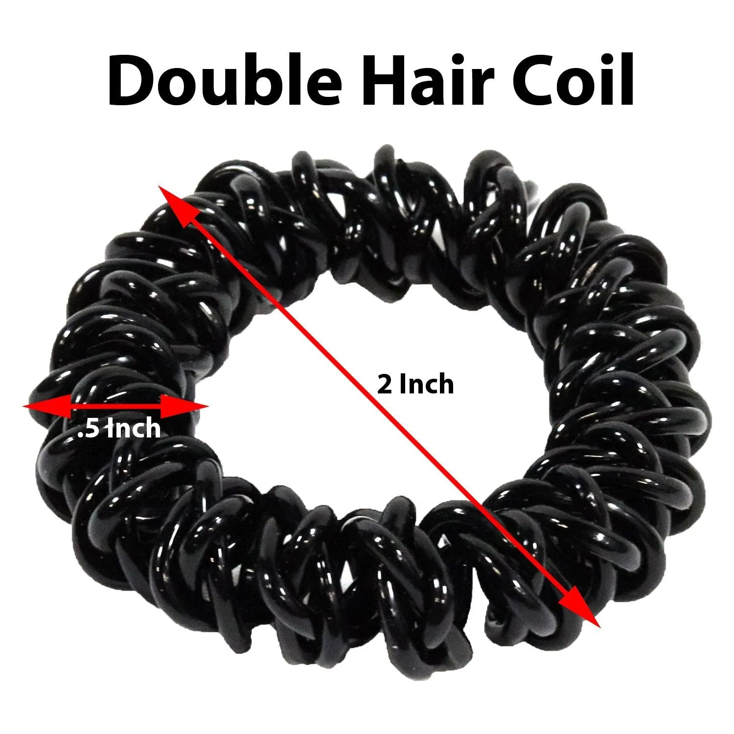 Black Spiral Hair Ties - 6 Pack