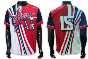 Cannons - Red, White, Blue - Custom Full-Dye Jersey