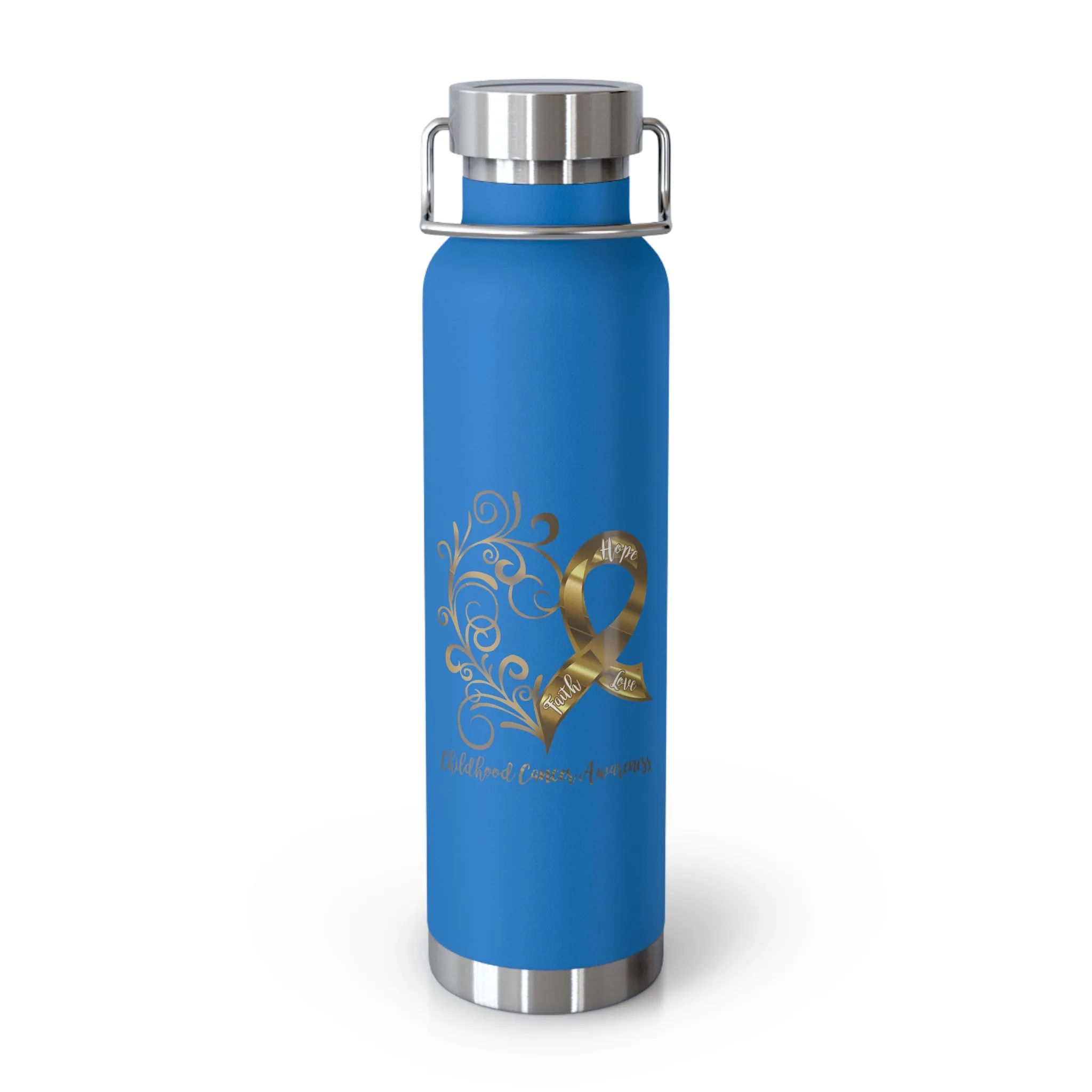 Childhood Cancer Awareness Heart Copper Vacuum Insulated Bottle, 22oz