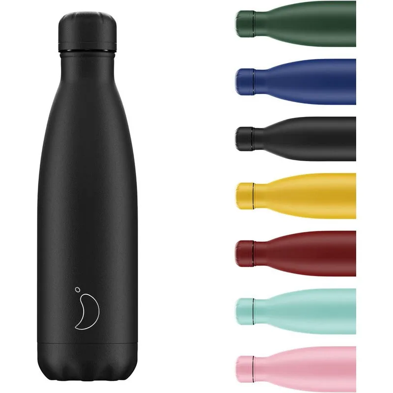 Chilly’s Mono Black Bottle - 500ml or 750ml