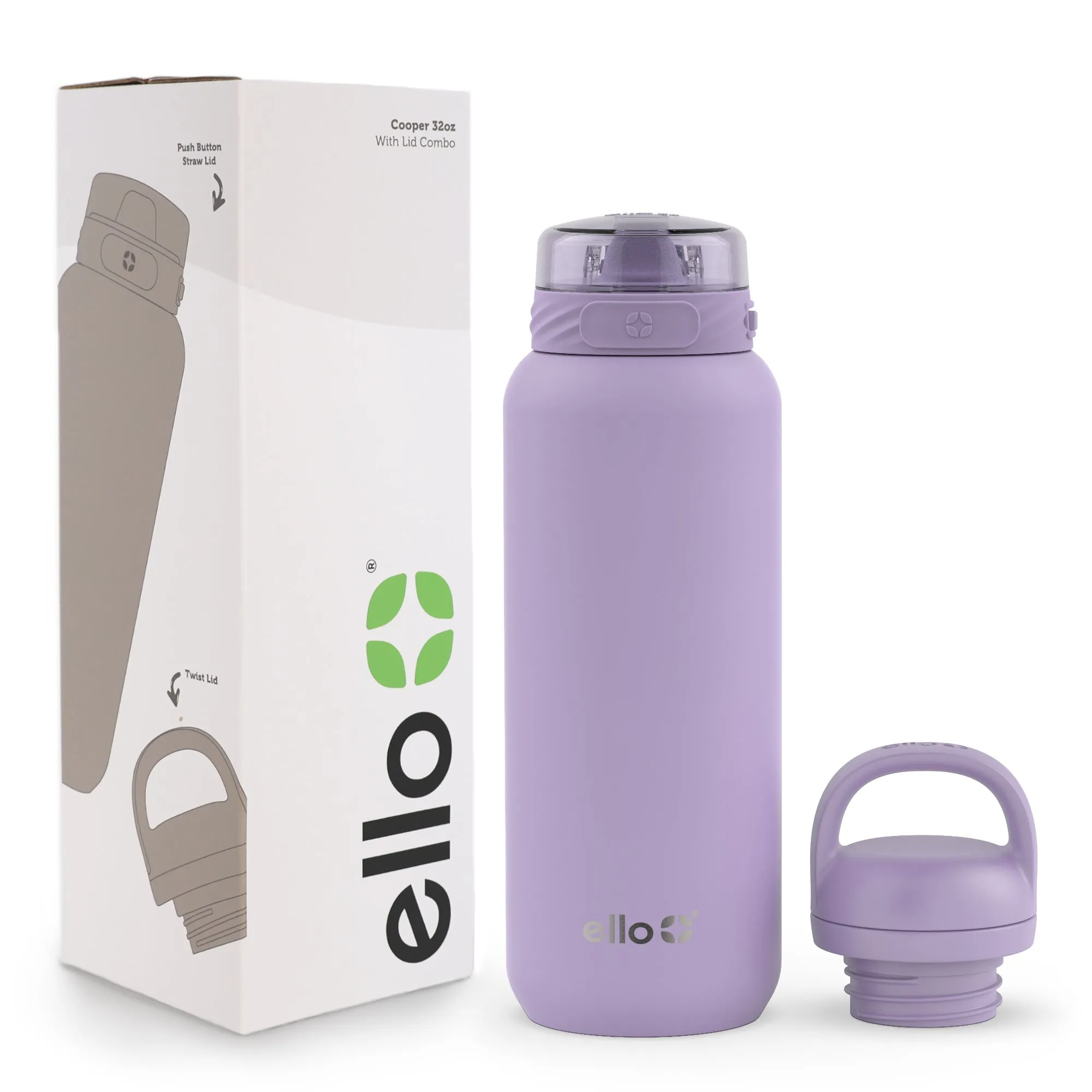 Cooper Combo Stainless Steel Water Bottle with Two Lids