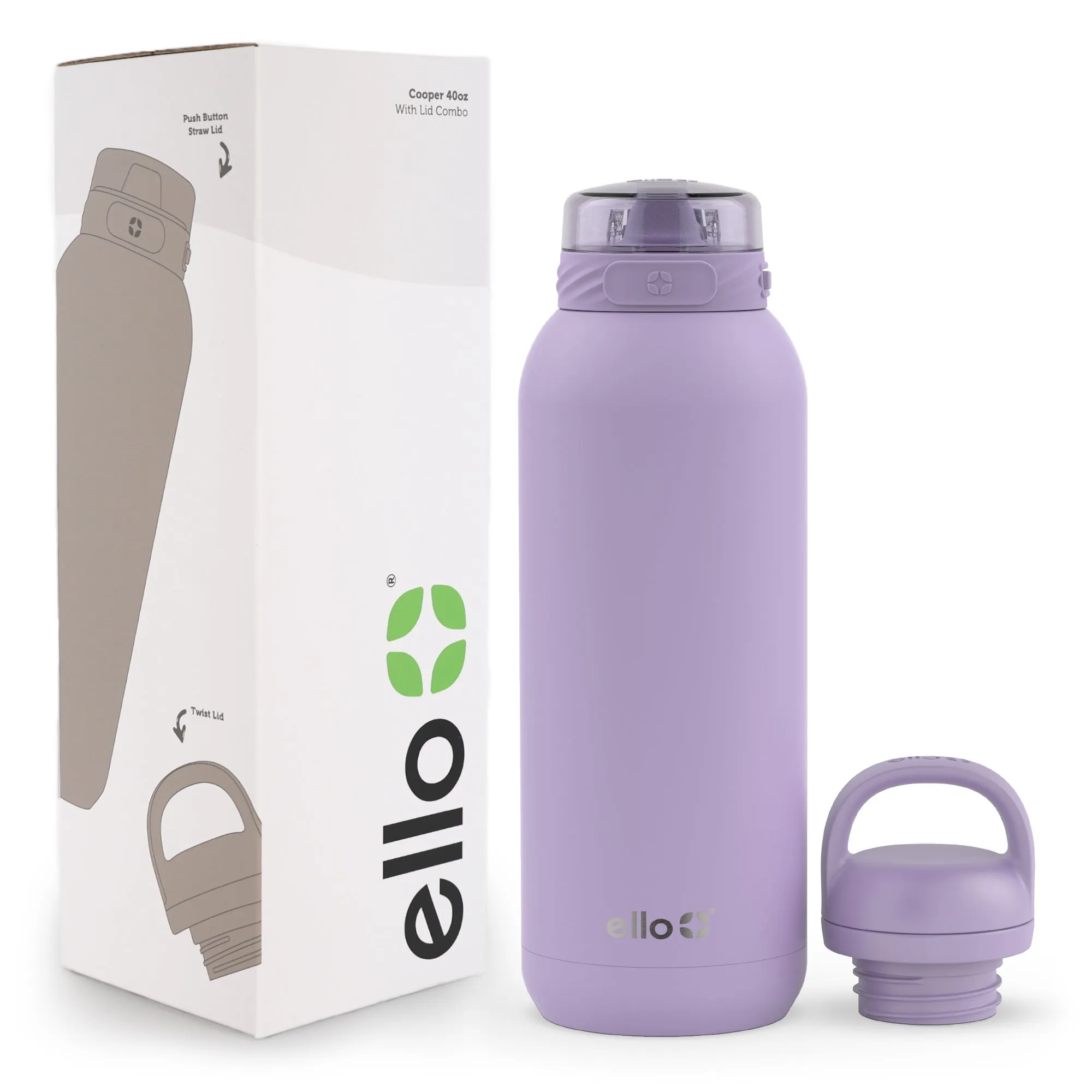 Cooper Combo Stainless Steel Water Bottle with Two Lids