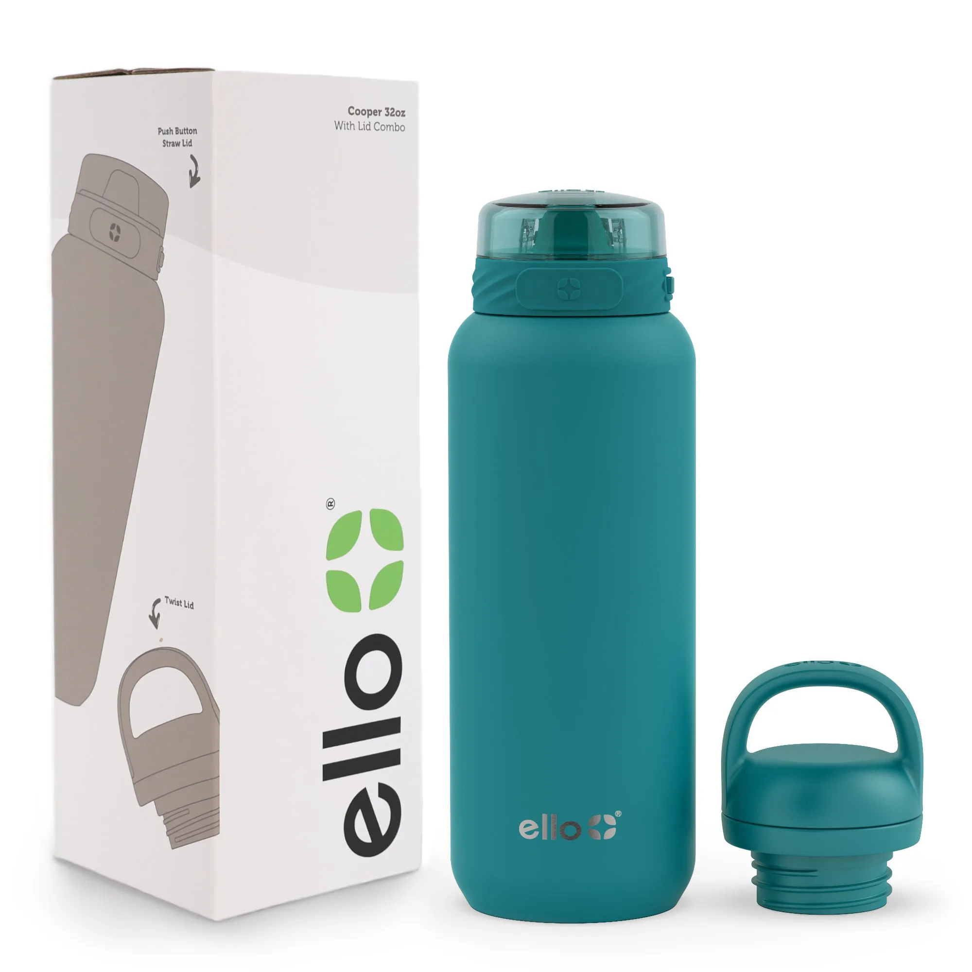 Cooper Combo Stainless Steel Water Bottle with Two Lids