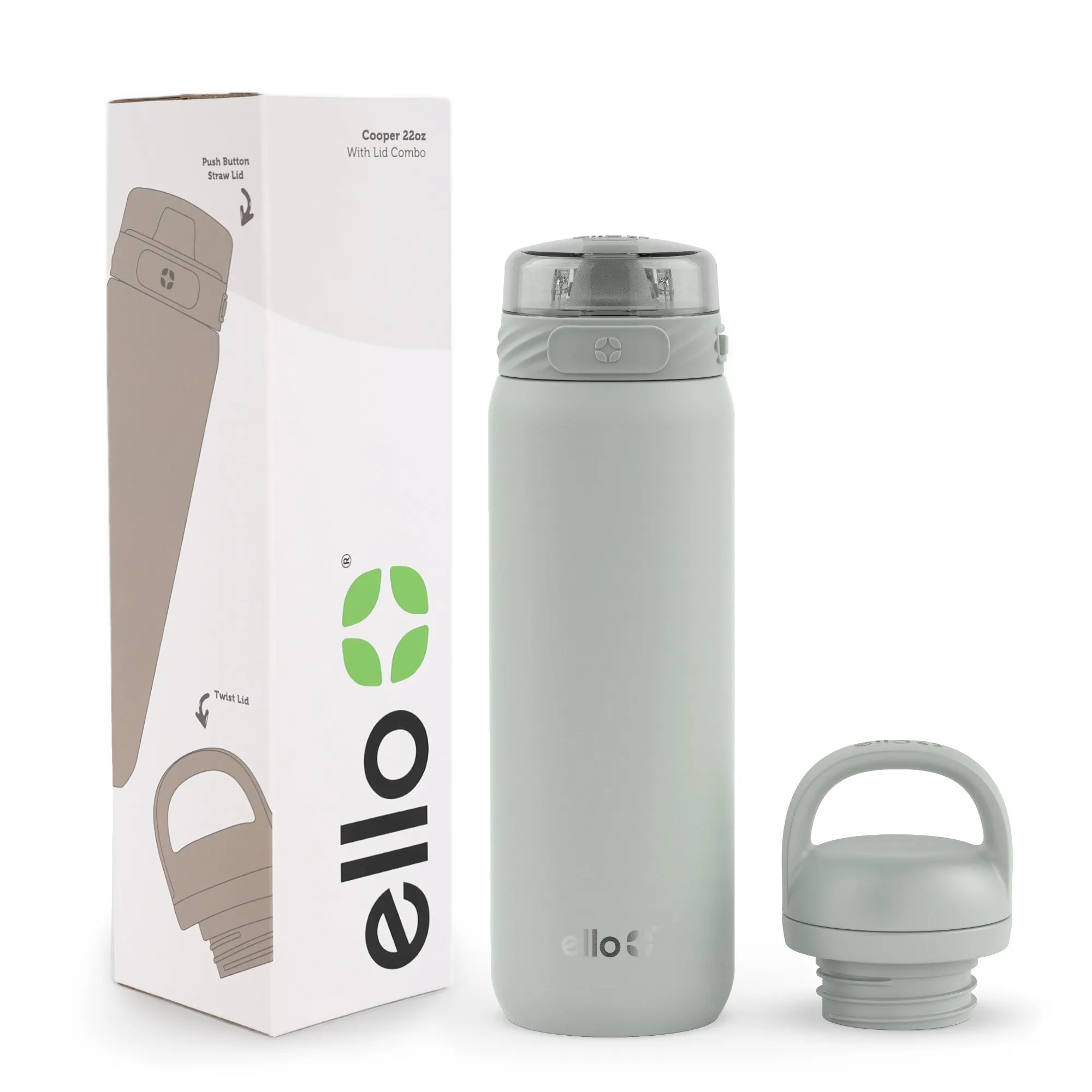 Cooper Combo Stainless Steel Water Bottle with Two Lids