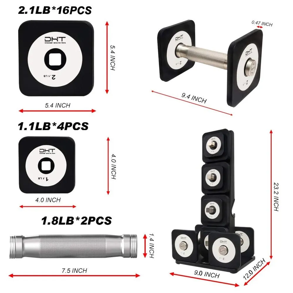 DHT D100/D100s/D600/D600S Adjustable Dumbbell Bar Only