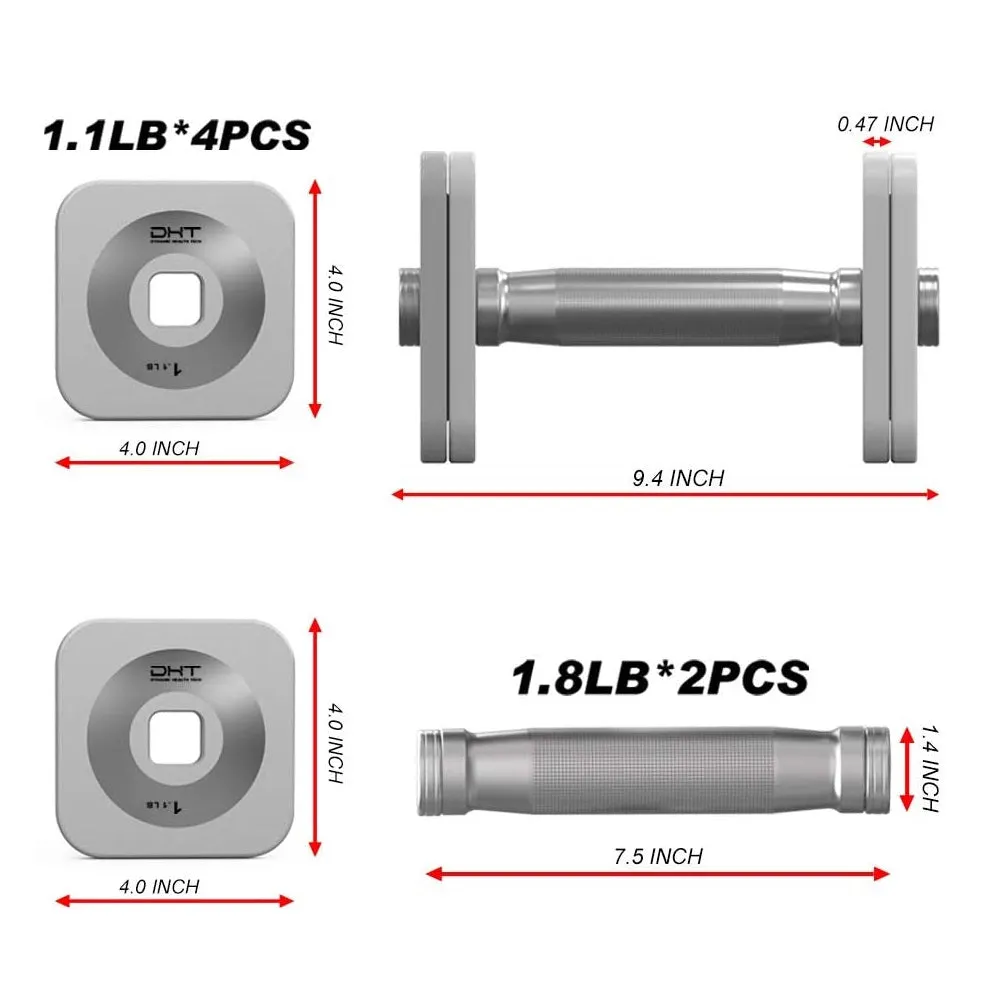 DHT D100/D100s/D600/D600S Adjustable Dumbbell Bar Only