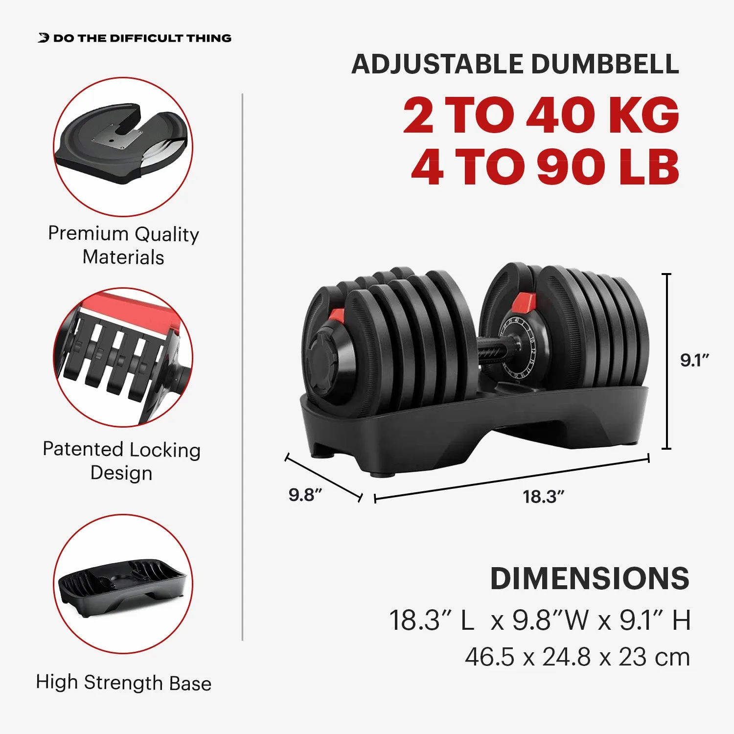 DMoose 90 lb Adjustable Dumbbell