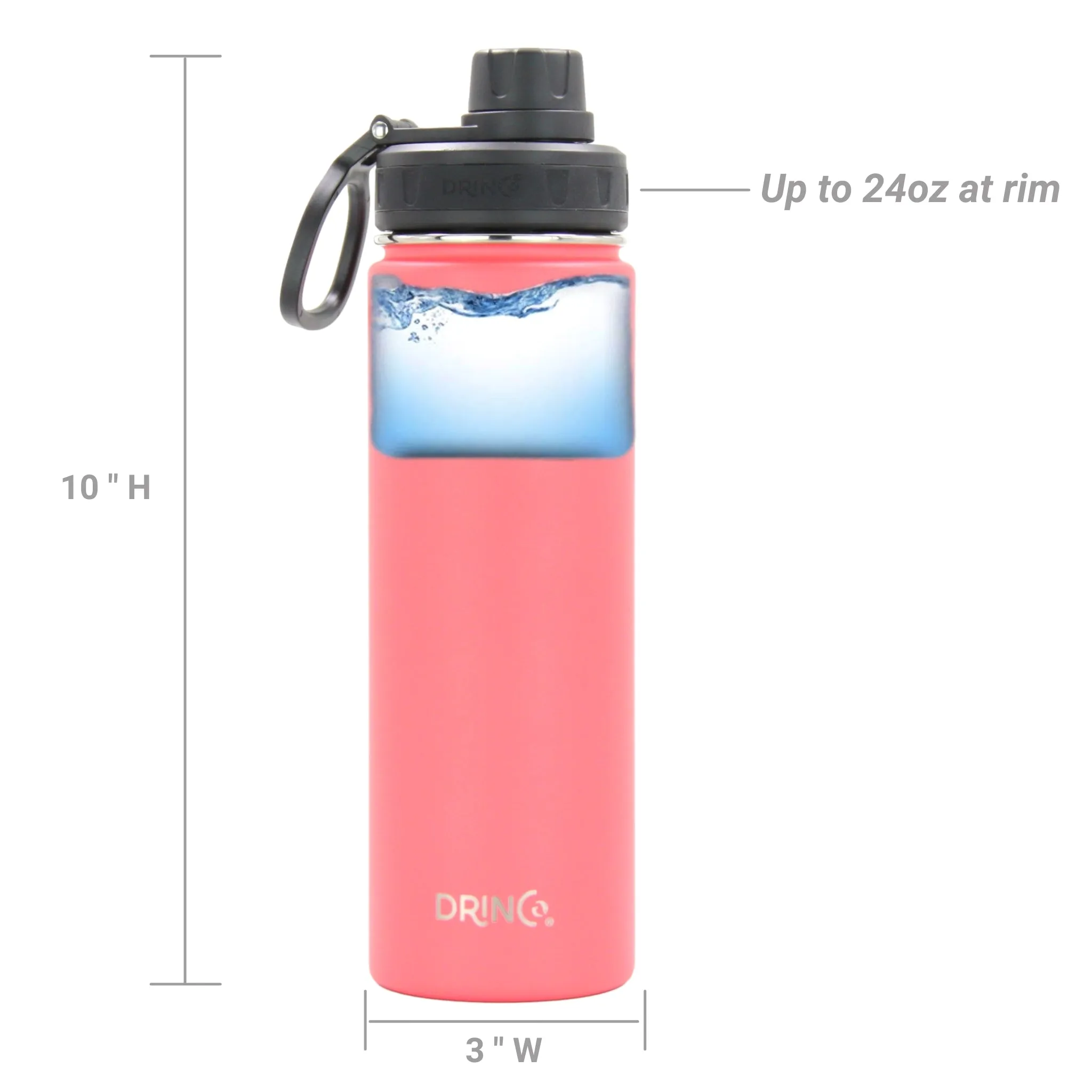 DRINCO® 22oz Stainless Steel Sport Water Bottle - Coral Paradise