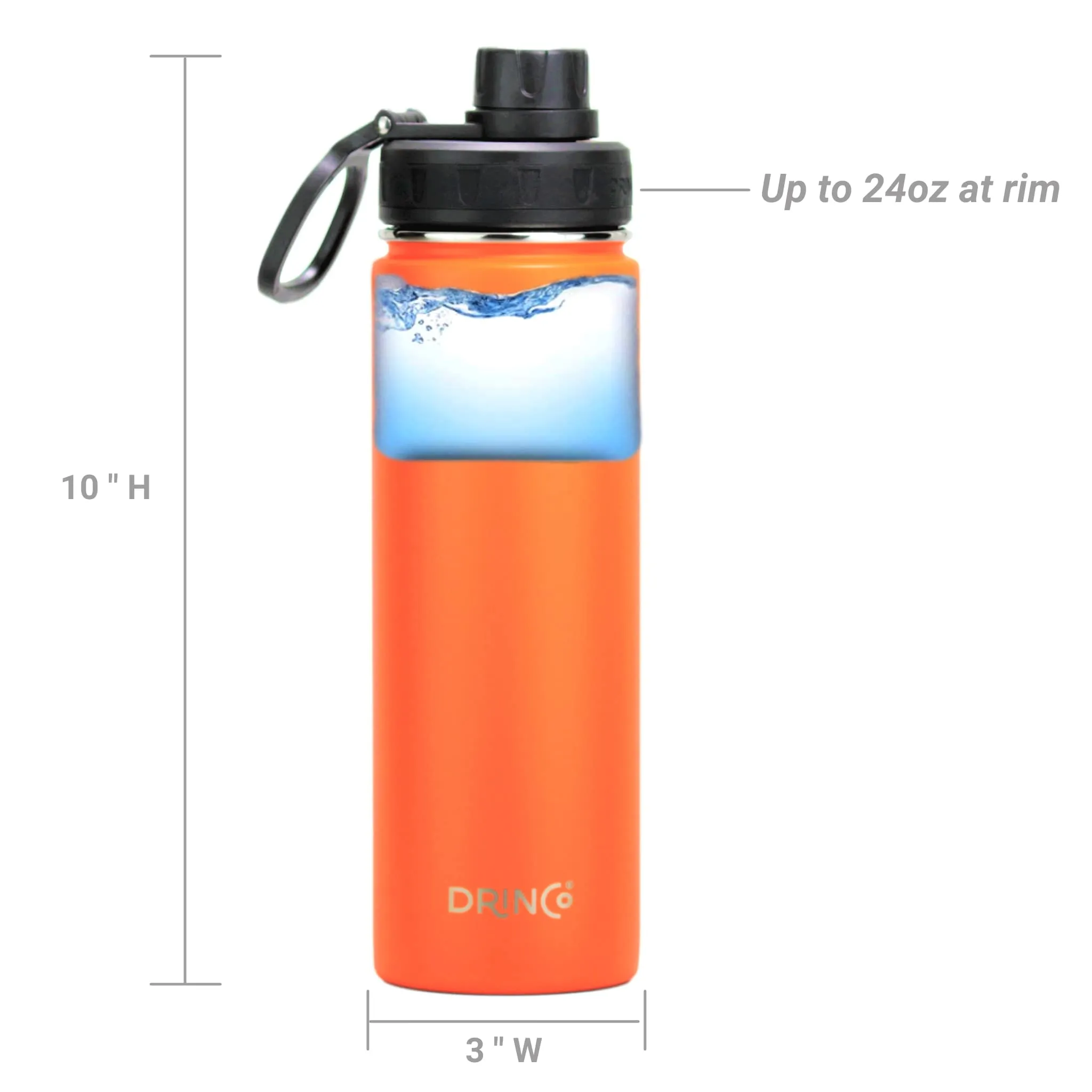 DRINCO® 22oz Stainless Steel Sport Water Bottle - Orange