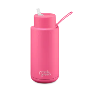 Frank Green Ceramic Reusable Bottle 1L 'Neon Pink'