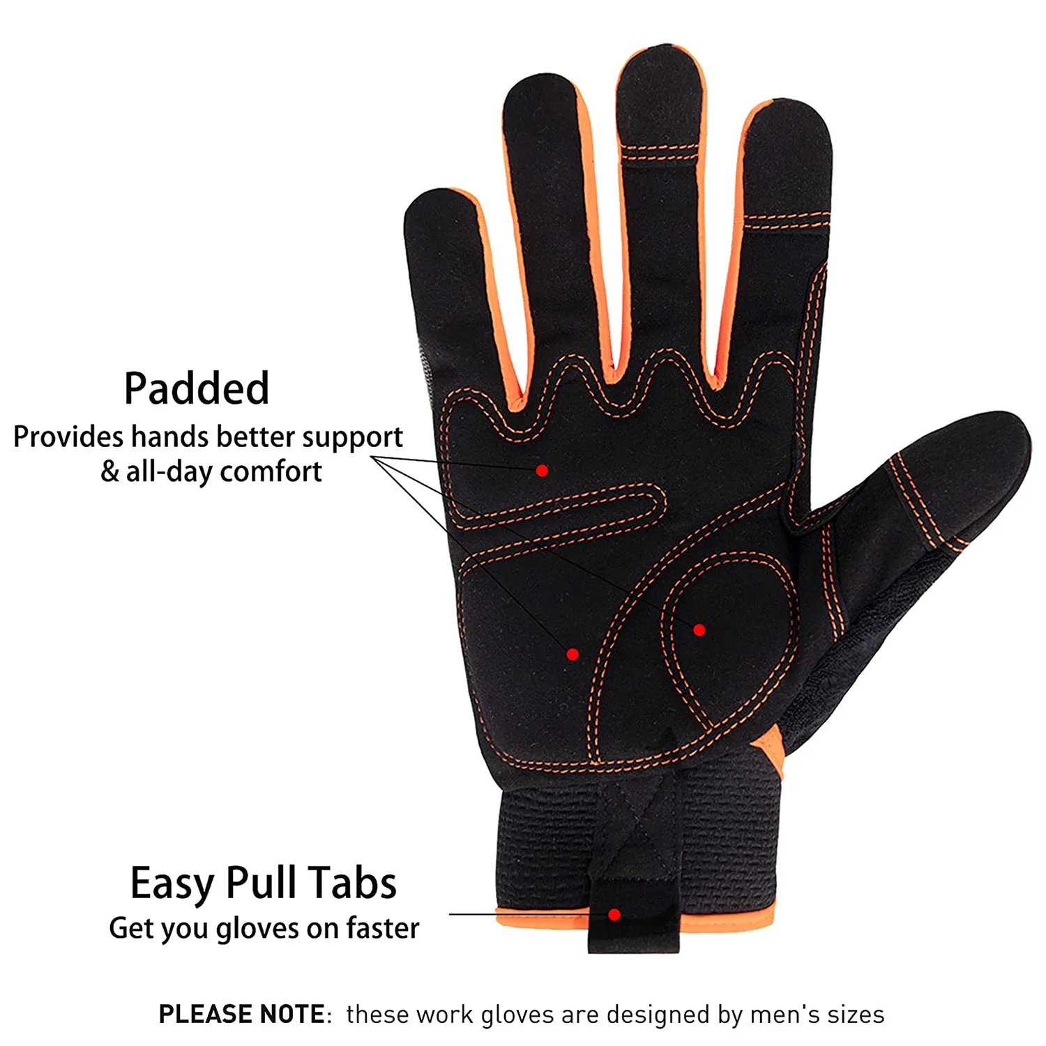 Handlandy Men Women Mechanic Working Gloves Spandex Touch Screen 6035