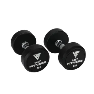 Hit Fitness Round Rubber Dumbbells | 8kg