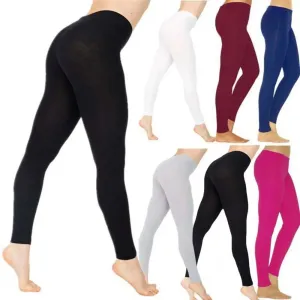 HOTLadies Solid Elastic High Waist Leggings Yoga