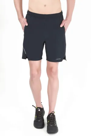 HPS-1086 Polyester Tennis Shorts for Mens | Size - Large | Colour - Black