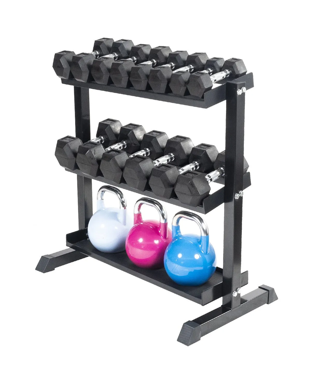 Modular Horizontal Dumbbell Rack - Steel Kettlebell Tier