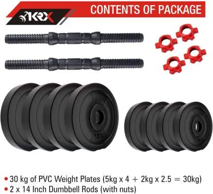 PVC 30 Kg Adjustable Dumbbell