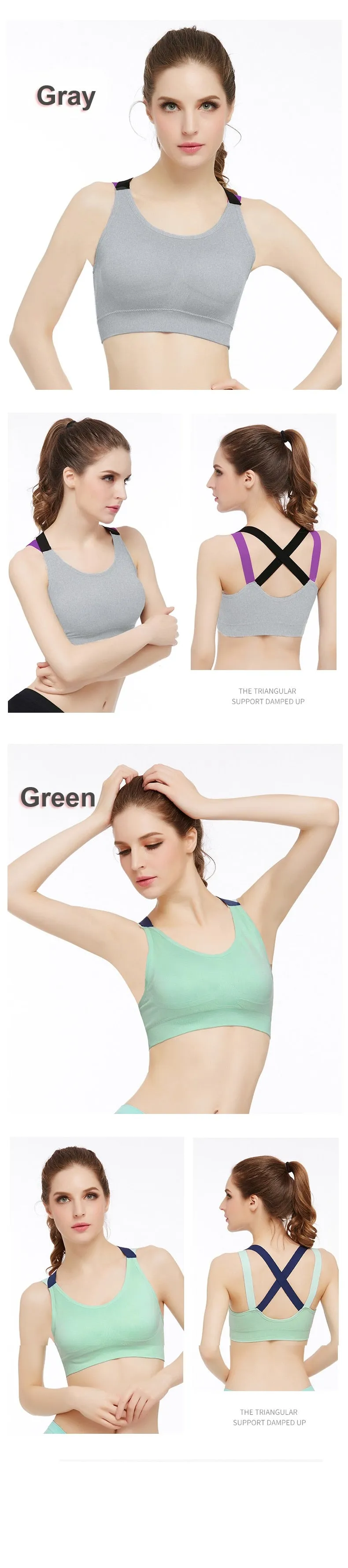 Seamless High Impact Yoga Fitness Underwear Push-up Sportswear bralette Gym Sports Bra