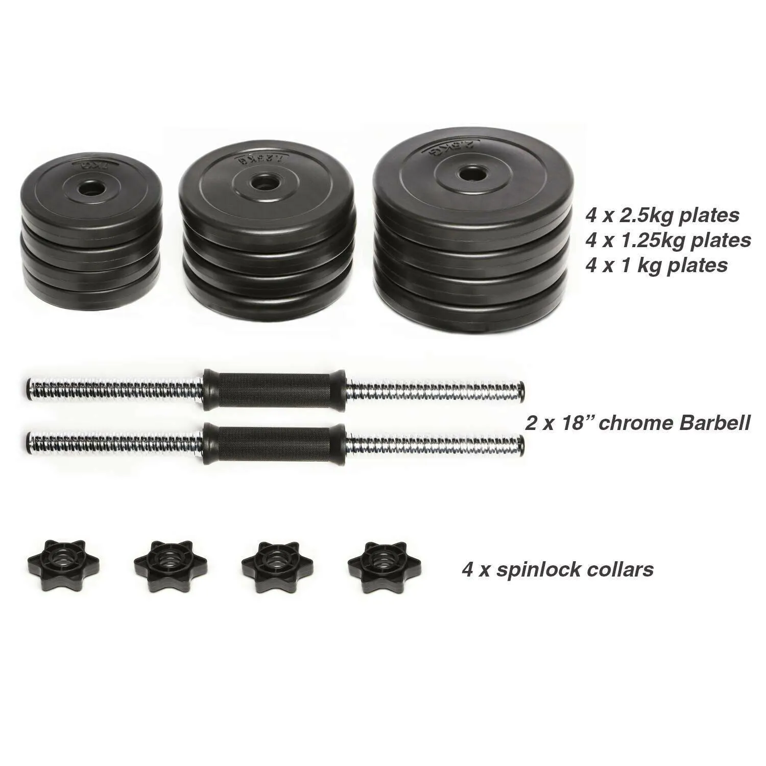 TnP Accessories 40Kg Adjustable Dumbbell Set With Plastic Handle