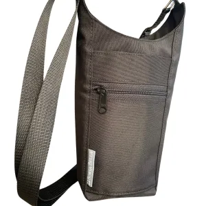 Water Bottle Crossbody Bag - Day Drinker - Solid Black Pocket