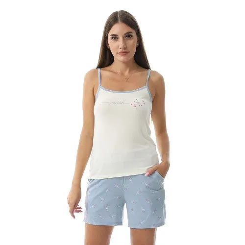 Women's Summer Casual Pajamas Sleeveless Tank Top & Shorts - Lightweight & Breathable